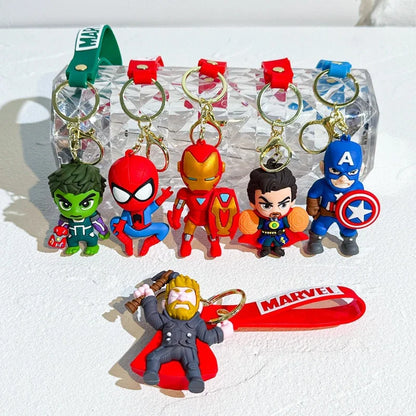 MINISO Marvel Avengers Keychain – Iron Man, Thanos, Loki & Captain America Doll Pendant for Bags & Fans Gift