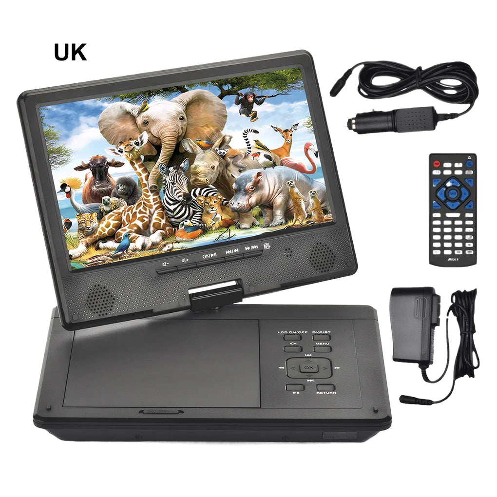 12.5" Portable HD DVD Player – Wireless Bluetooth, Full-Format Support, In-Car & Home CD Player
