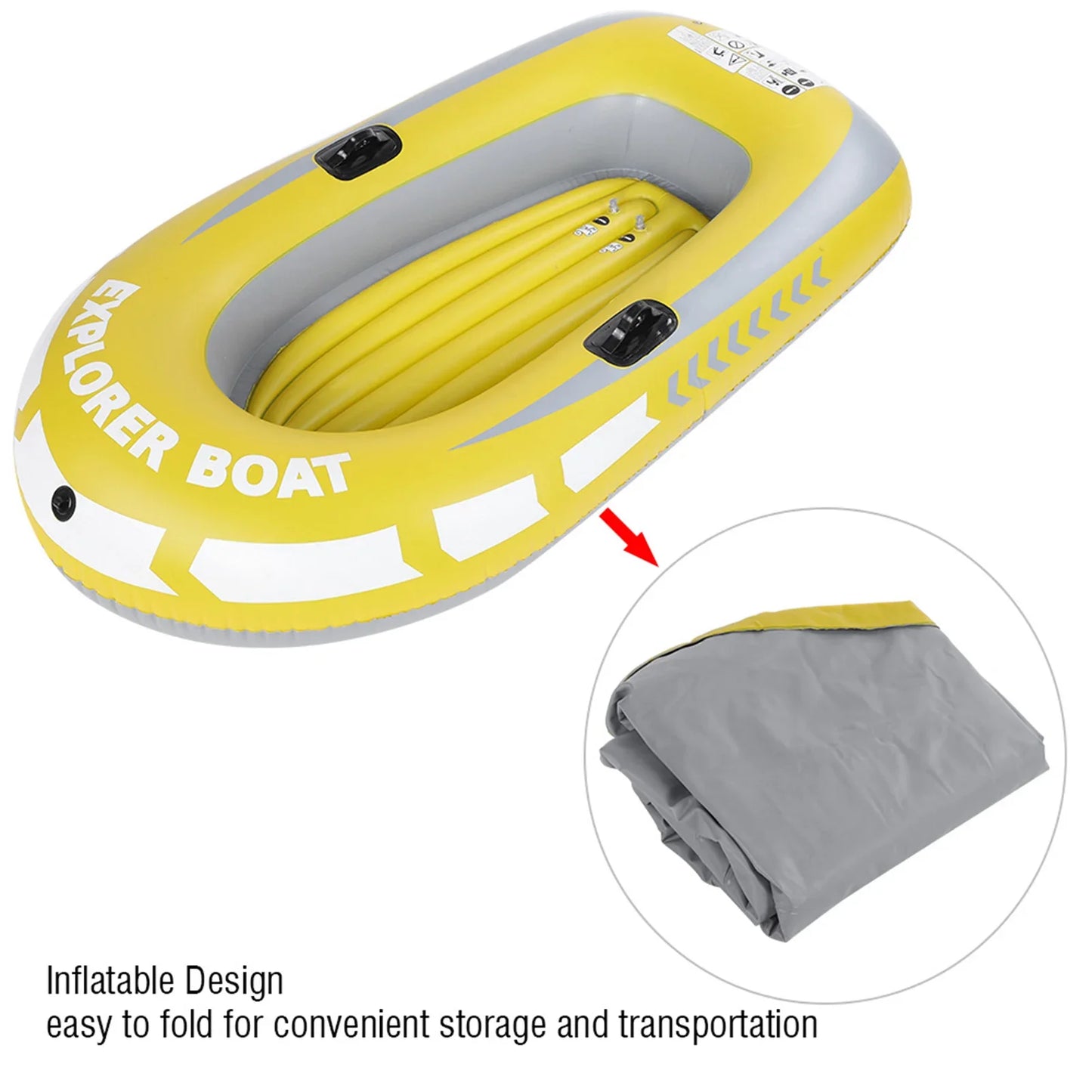 PVC Inflatable Kayak – 2-Person Canoe for Rowing, Fishing, Drifting & Diving Air Boat