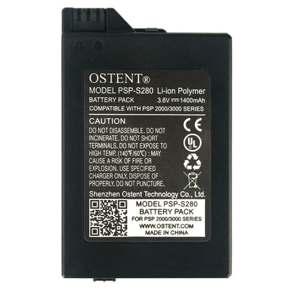 OSTENT 3.6V 1400mAh Rechargeable Lithium Battery for Sony PSP 2000/3000 | PSP-S110 Replacement
