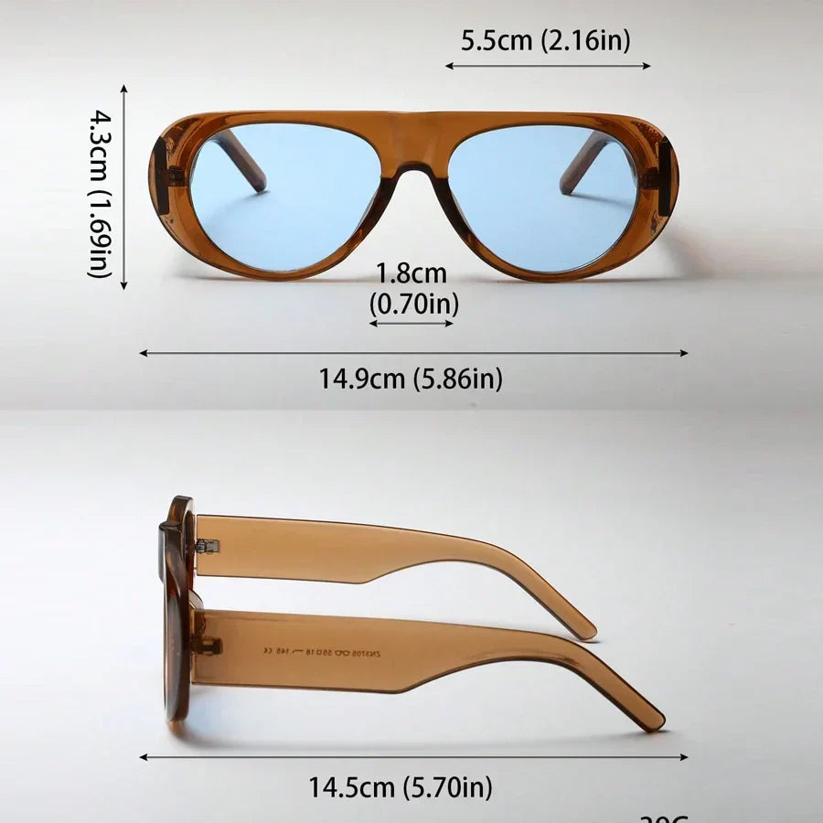 Fashion Retro Oval Large Frame Sunglasses — Minimalist Design UV-Resistant Eyewear for Women