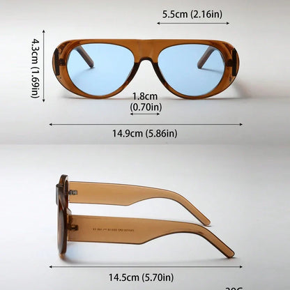 Fashion Retro Oval Large Frame Sunglasses — Minimalist Design UV-Resistant Eyewear for Women
