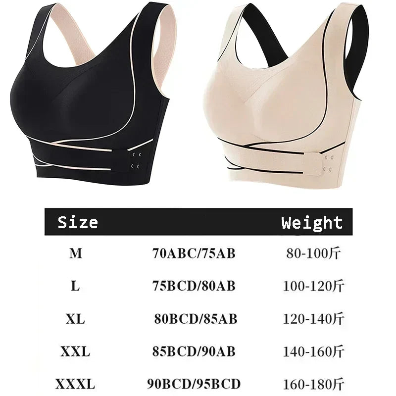 Front Adjustable Buckle Sports Bra: Wireless Padded Comfy Gym Yoga Underwear for Low Intensity Workout - Breathable Fitness Top for Women