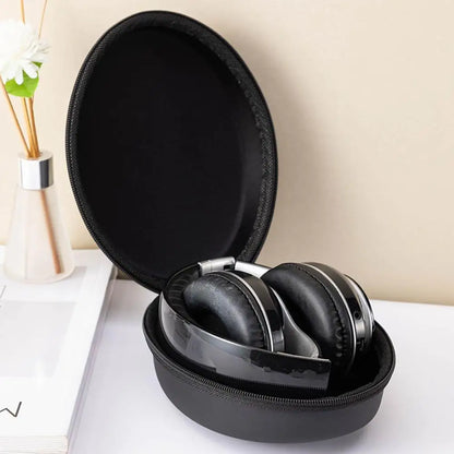 Shockproof Black Headphone Carrying Case – Portable Travel Pouch for Earphones & Headsets