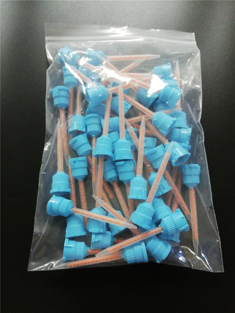 50pcs 10:1 Dental Silicone Rubber Mixing Heads for Dispensing Gun – Disposable Dentistry Materials