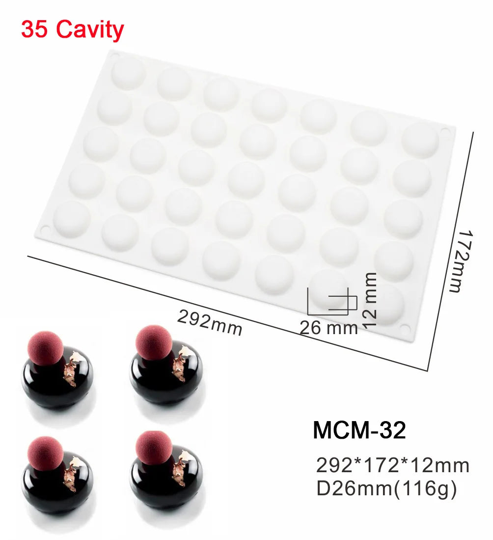 7-Option Flat Round Silicone Cake Molds — DIY Mousse, Chocolate, Dessert, Pudding & Jelly Baking Tools