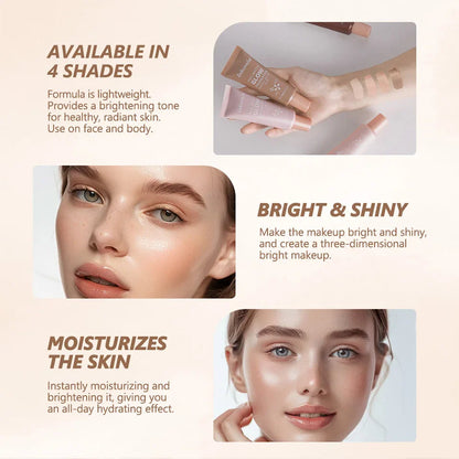 Glow Foundation Illuminator – Lightweight Glotion for Natural Radiance, Moisturizing Multi-Purpose Glow Enhancer & Highlighter
