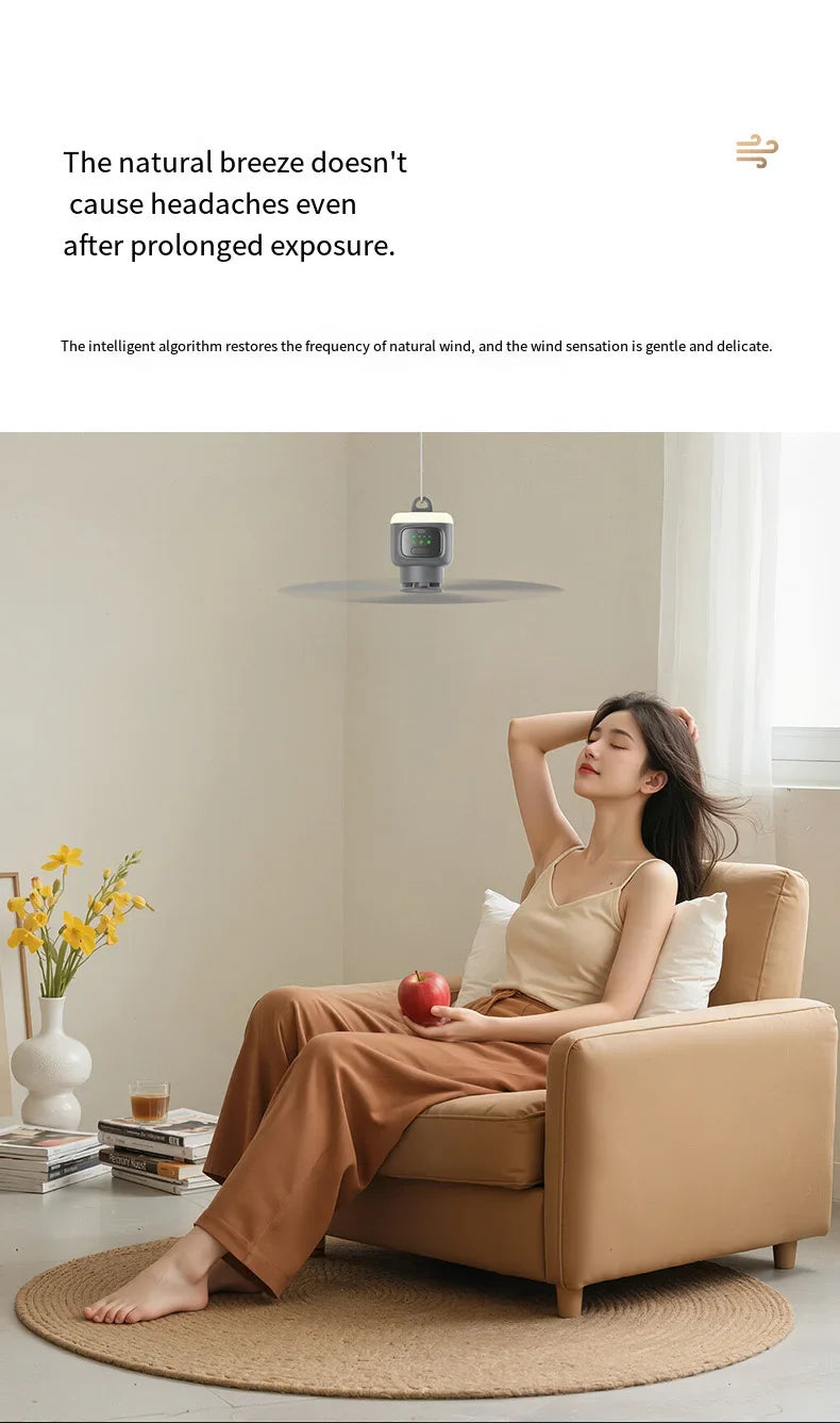 12000mAh Portable Ceiling & Camping Fan – Outdoor Tent Air Circulator and Cooling Ventilator