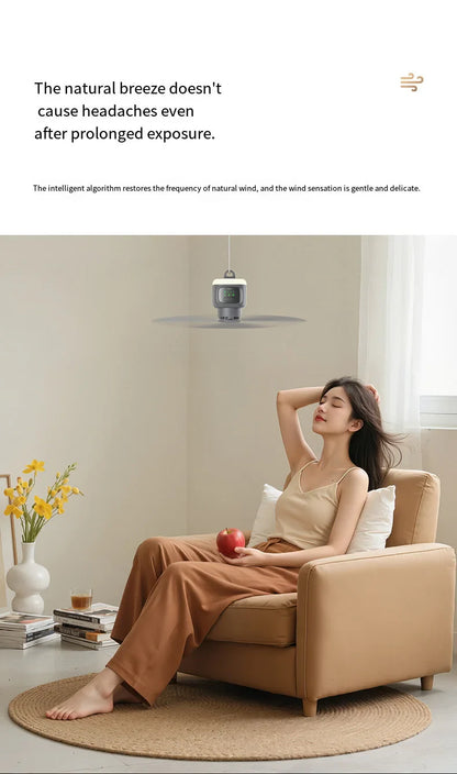 12000mAh Portable Ceiling & Camping Fan – Outdoor Tent Air Circulator and Cooling Ventilator