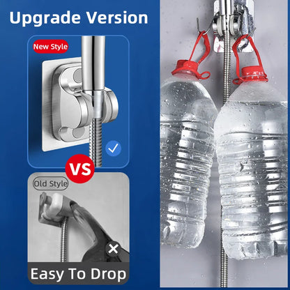 Universal No-Drill Adjustable Shower Head Holder – Wall-Mounted Bracket with Stable Rotation for Bathroom Accessories