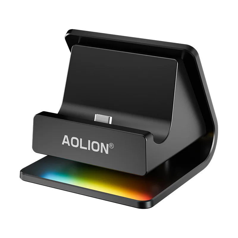 AOLION Switch 2 Charging Stand - Adjustable RGB Fast Charging Dock for Nintendo Switch 2 Console