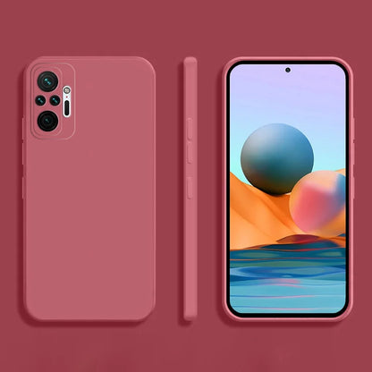 Square Liquid Silicone Phone Case for Xiaomi Redmi Note 10 Pro Max / 10S / 10T 5G Soft Shockproof Protective Cover