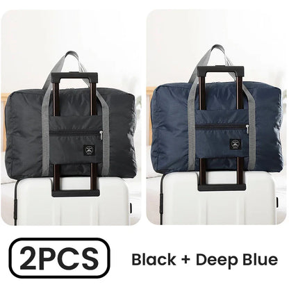 2-Pack Foldable Travel Duffel Bags – Airlines Carry-On, Weekender & Gym Tote for Men and Women