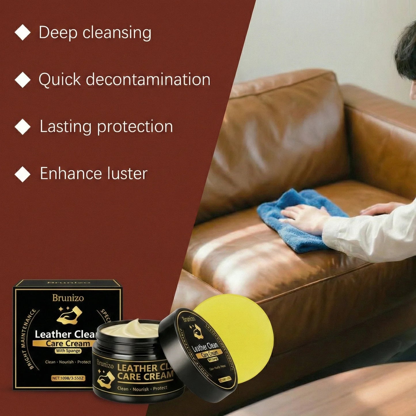 Car Interior Leather Cleaning & Maintenance Spray Set – Deep Cleaning Formula for Soft Rejuvenation & Multi-Use Leather Care Solution