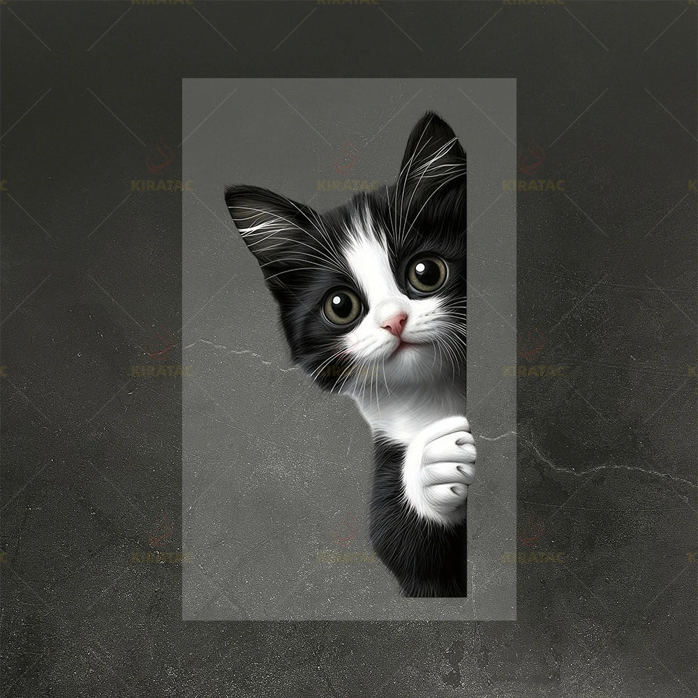 Peeking Cat Car Stickers - Waterproof Cartoon Vinyl Decals for Windows, Motorcycles & Vehicles
