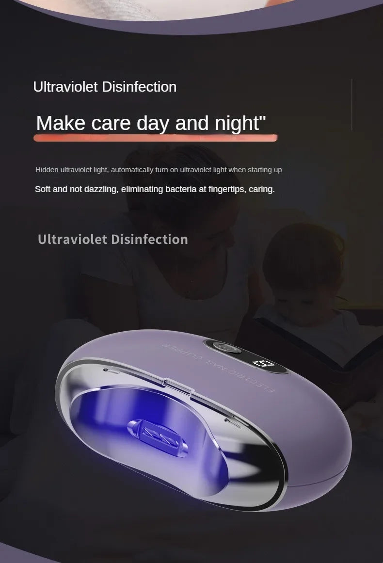 Electric Nail Clipper & Grinder – Rechargeable 3-Speed Nail Cutter, Low Noise, Safe & Easy Operation for Adults, Kids, and Nursing Care