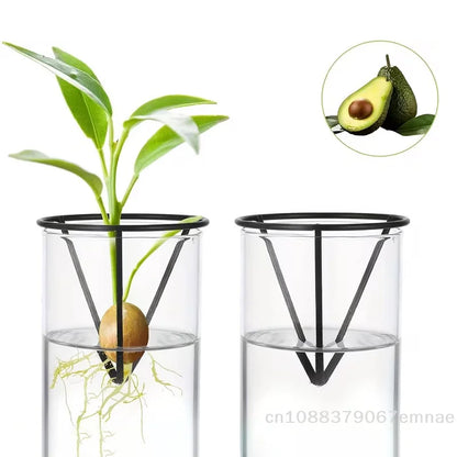 Avocado Seed Starter Vase Holder Set (1/2/4pcs) – Metal Triangle Growing Stand for Avocado, Carrot & Sweet Potato Propagation, Indoor Plant Rooting Kit