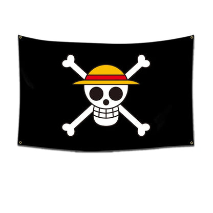 One Piece Pirate Skull Flag – Luffy Straw Hat Pirates Wall Decor & Banner for Kids' Bedroom, Gift