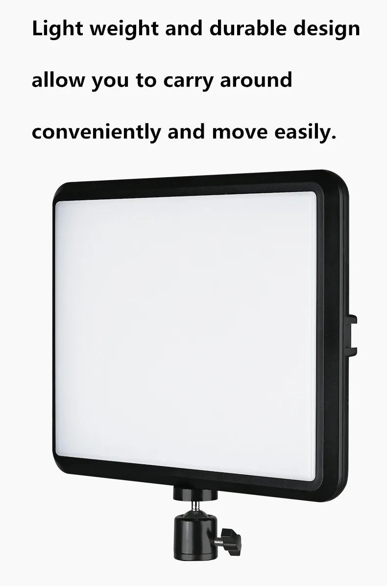 8"/12" LED Video Light Panel Kit – Photography & Streaming Studio Lamp with Tripod Stand for YouTube Live Shoots