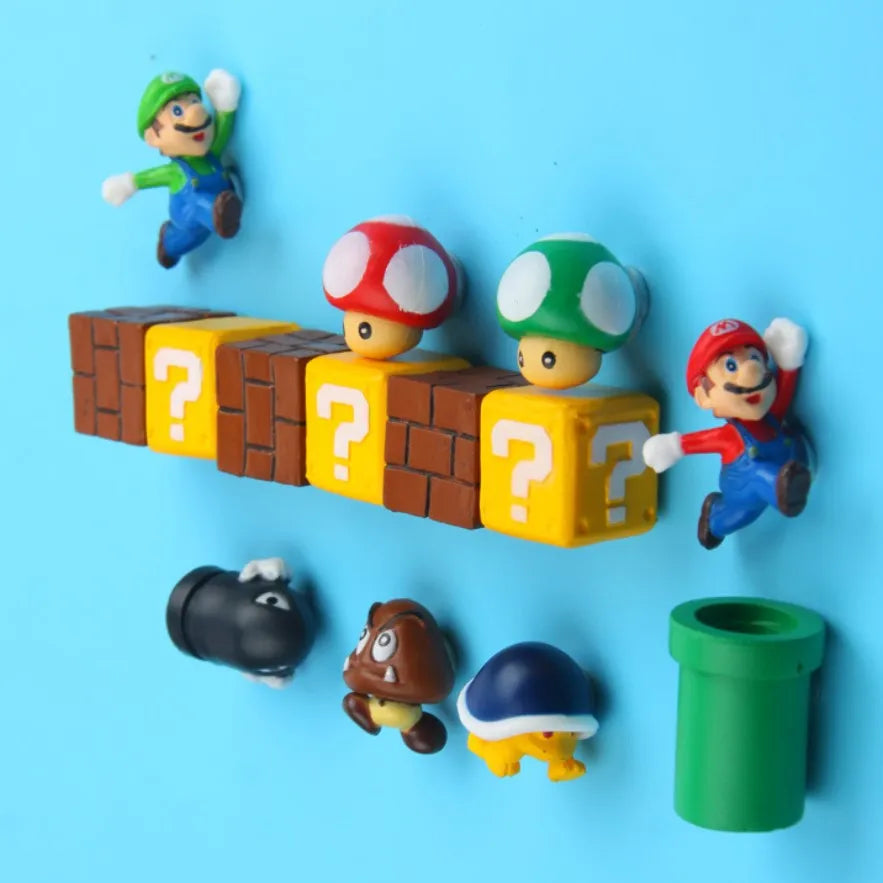 Japan Game Figure Super Mario Bros Fridge Magnets – Luigi, Yoshi, Toad Mini Figurines & Refrigerator Stickers Ornament