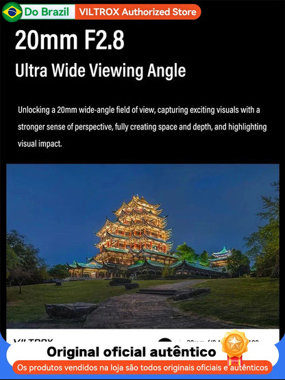 Viltrox AF 20mm F2.8 Full Frame Lens – Ultra Wide-Angle Fisheye for Sony E ZVE10, A7, A7II, A7III, Nikon Z30, Z50