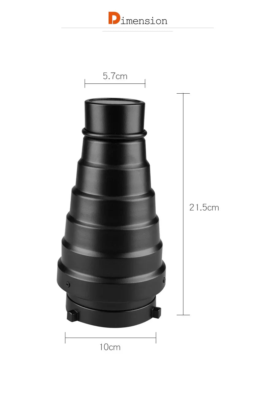 GODOX SN-01 Bowens Mount Large Snoot – Photography Studio Flash Light Fittings, Accessories for Godox S-Type, DE300, SK400 II