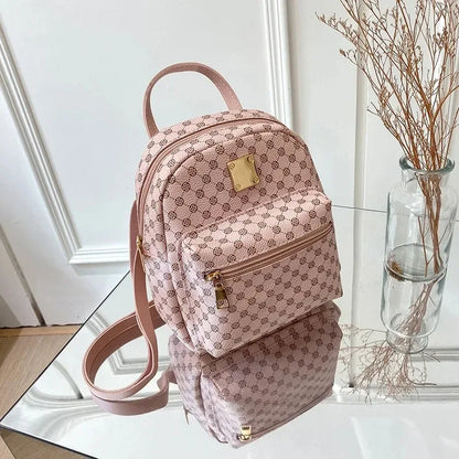 Shoulder backpack Ladies' Fashion bag Pink spots Female Daily Shopping