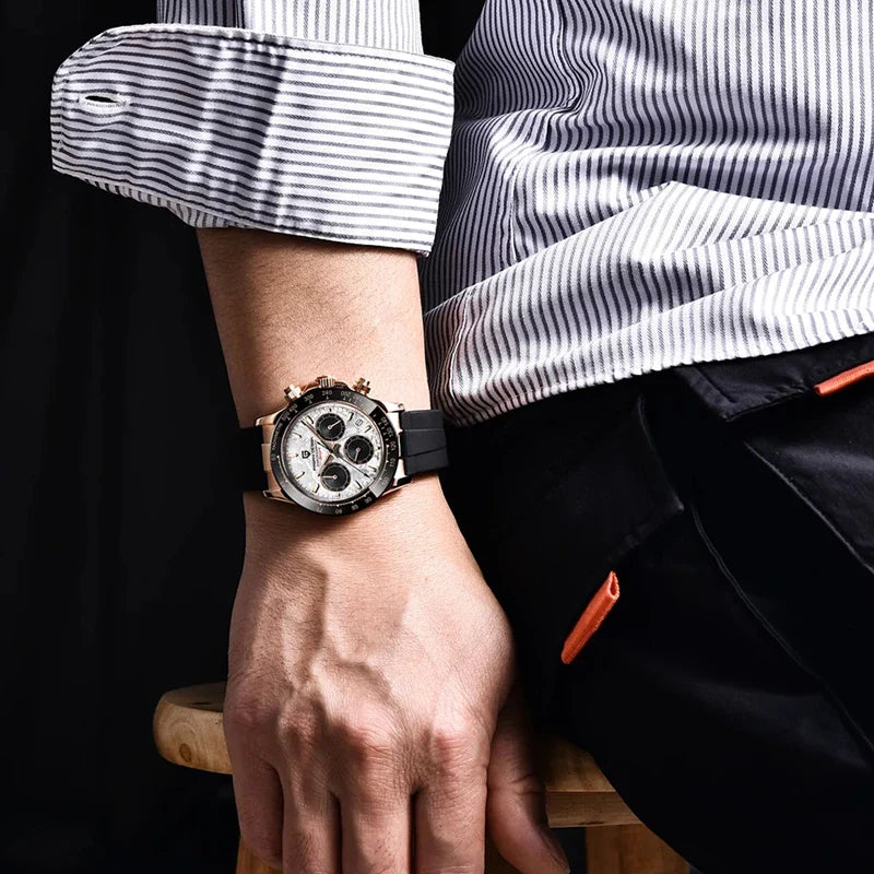 40mm PAGANI DESIGN V2 Men’s Quartz Watch – Sapphire Retro Chronograph Stainless Steel Waterproof