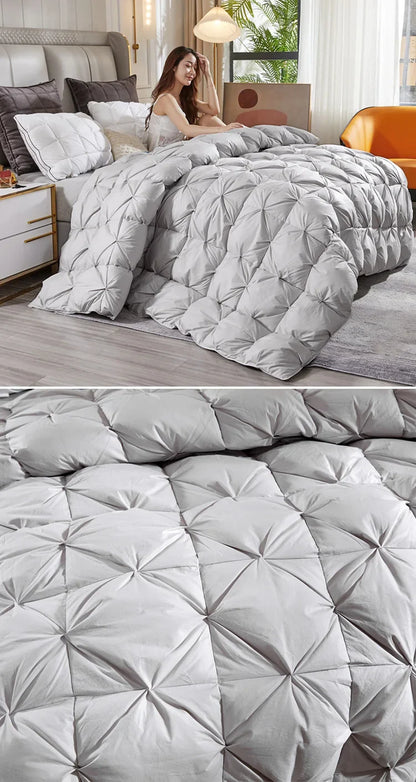 KDJEIKZ Winter Cotton Goose Down Quilt – Five-Star Hotel Duvet, Super Soft & Fluffy for Queen, King & Full Size, All-Season Blanket