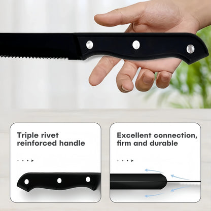 1/4/6/8/12-Pc Steak Knife Set – Full Tang Serrated Stainless Steel Knives for Beef, Bread & Restaurant Table Dinner Use