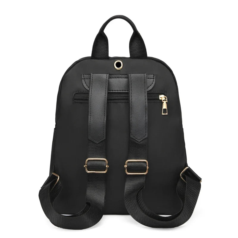 Simple PU Black Large Capacity Backpack - Unisex Travel Bag, Schoolbag for Women, Harajuku High Street Style