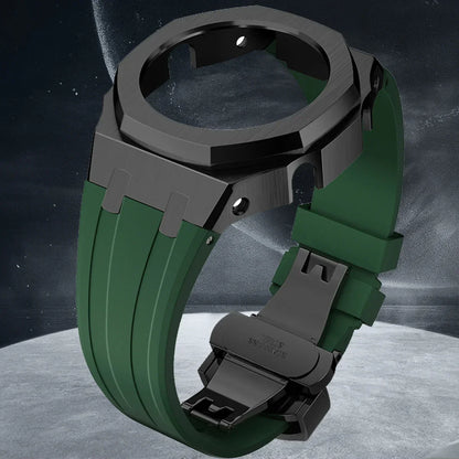 Gen4 Mod Kit for Casioak GA2100/2110 – Metal Bezel, Rubber Watch Case & Stainless Steel Strap