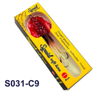 TEASER Silicone Fishing Lure - Luminous Octopus Squid Soft Bait Wobbler Jig for Sea Fishing