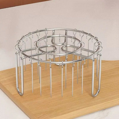 Stainless Steel Vertical BBQ Skewer Rack – Detachable Grill Holder for Kebabs, Meat & Baking Skewers