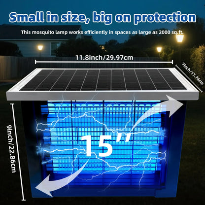 Solar Bug Zapper - Rechargeable Outdoor Mosquito Killer for Large Area Protection