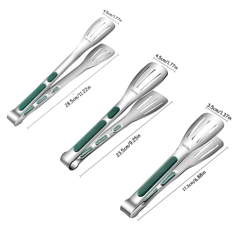 Non-Slip Stainless Steel Food Tongs – Meat, Salad and Bread Clip for Barbecue, Grill and Buffet | Kitchen Cooking Tools
