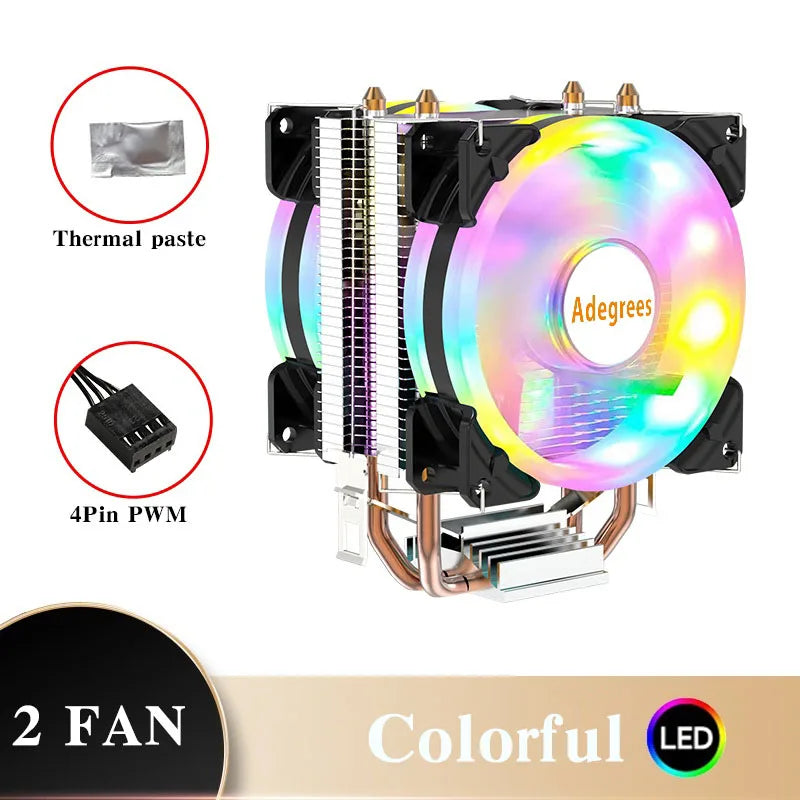 CPU Air Cooler X79/X99 — 3-Pin/4-Pin PWM Fan for Intel LGA 1366/1151/1155/1200/1700/2011 & AMD AM3/AM4/AM5