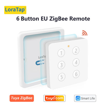 LoraTap ZigBee 3.0 Wireless Push Button Remote Controller – Smart Scene Automation Switch for Tuya Smart Life App (EU/US Compatible, 13 Types)