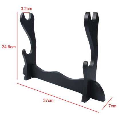 Large Wooden Sword Display Stand - 1/2 Layer Rack for Katana, Wakizashi, Tanto & Wand