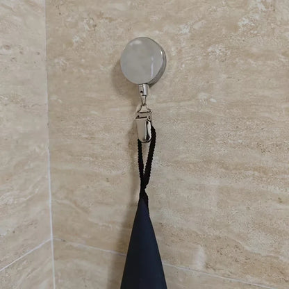 Automatic Retractable Towel Rack - Self-Adhesive Wall-Mounted Holder with Strong Clip