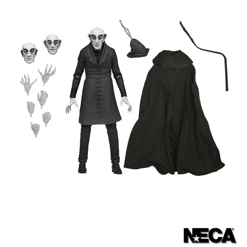 NECA Ultimate Black & White Count Orlok Nosferatu Action Figure – Horror Model Toy & Christmas Gift