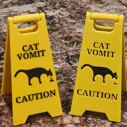 Funny Cat & Dog Vomit Yard Sign – Bright Yellow Outdoor Novelty Gift