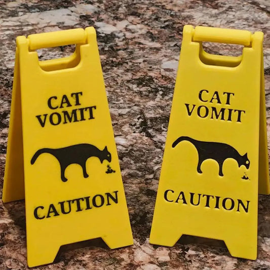 Funny Cat & Dog Vomit Yard Sign – Bright Yellow Outdoor Novelty Gift