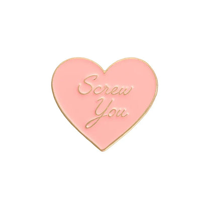 Pink Heart Brain Ghost Enamel Brooch – Gothic Retro Radio & TV Badge, Funny Punk Lapel Pin Jewelry Gift