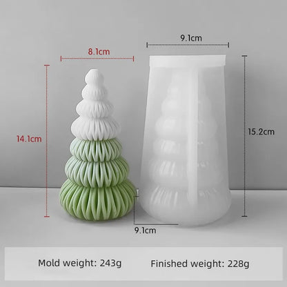 3D Origami Christmas Tree Silicone Mold — DIY Aroma Candle, Plaster & Gel Mold for Handmade Creative Holiday Decorations