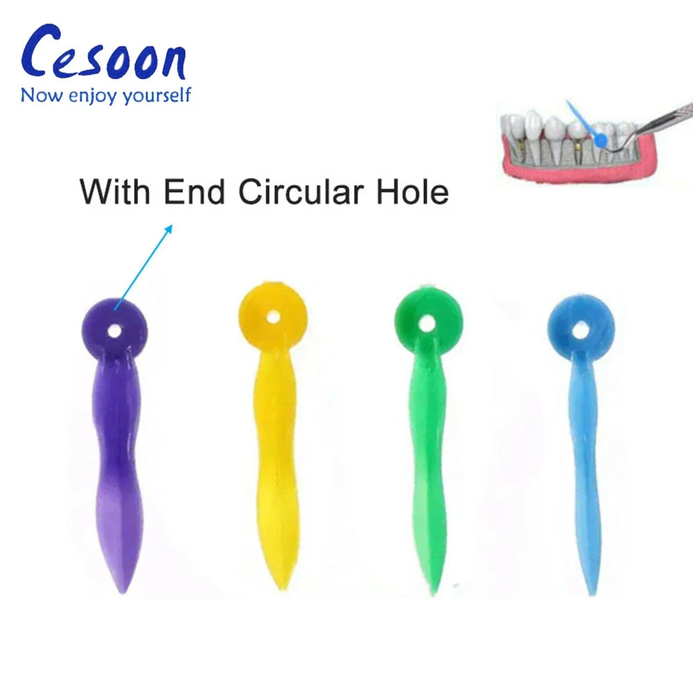 200pcs Disposable Dental Tooth Gap Wedges – 4 Sizes with Hole for Dentist & Oral Care