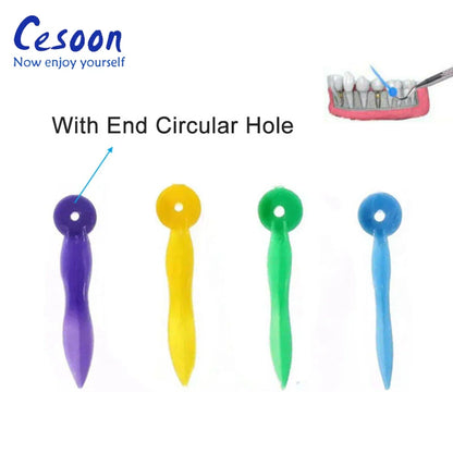 200pcs Disposable Dental Tooth Gap Wedges – 4 Sizes with Hole for Dentist & Oral Care