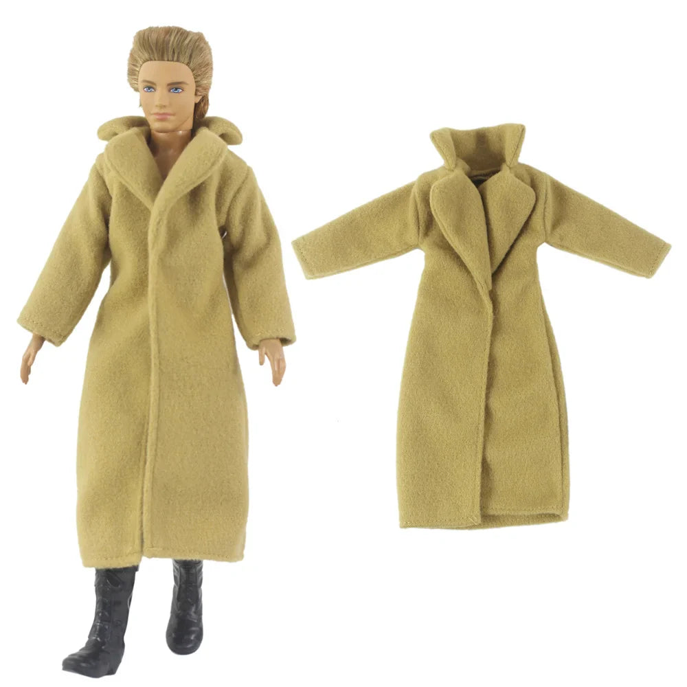 12" Ken Doll Clothes — Woolen Overcoat Outfit with Multiple Styles to Choose From
