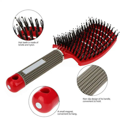 Detangling Hair Brush & Comb Set for Women - Bristle & Nylon Wet Massage Comb - Curly Hair Styling Tools