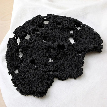Autumn Winter Knitted Beret – Hollow Lace Flower Fashion Skullies Hat for Women, Casual Bonnet Cap